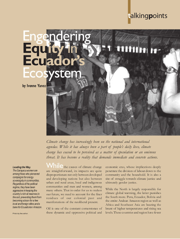 Cover of Engendering Equity in Ecuador’s Ecosystem