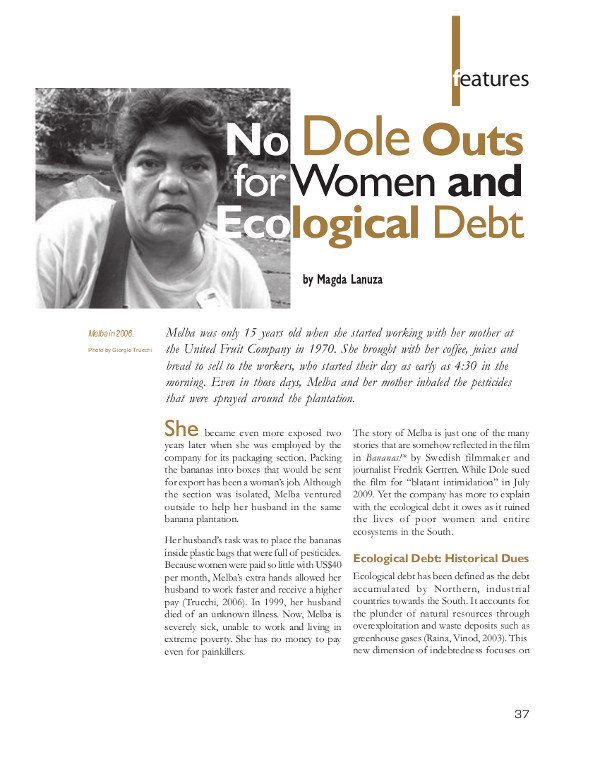 Cover of No Dole Outs for Women and Ecological Debt