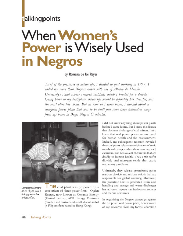 Cover of When Women’s Power is Wisely Used in Negros