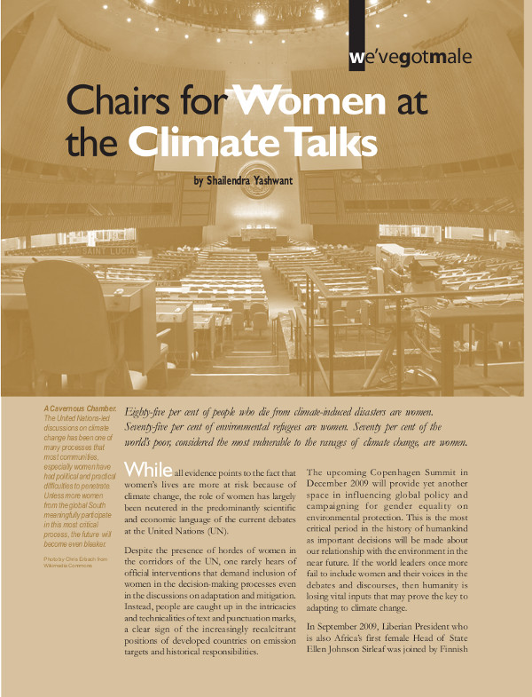 Cover of Chairs for Women at the Climate Talks