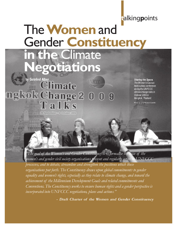 Cover of The Women and Gender Constituency in the Climate Negotiations