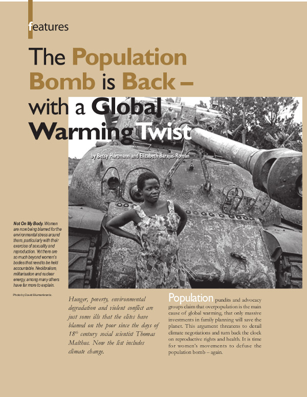 Cover of The Population Bomb is Back – with a Global Warming Twist