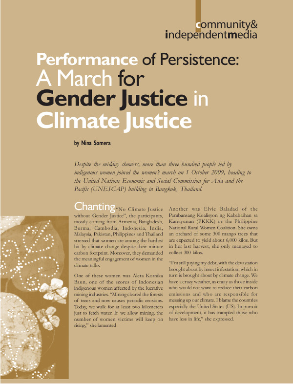 Cover of Performance of Persistence: A March for Gender Justice in Climate Justice