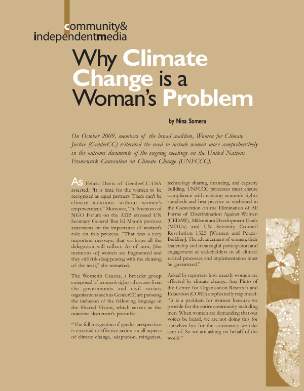 Cover of Why Climate Change is a Woman’s Problem