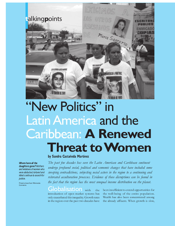 Cover of “New Politics” in Latin America and the Caribbean: A Renewed Threat to Women