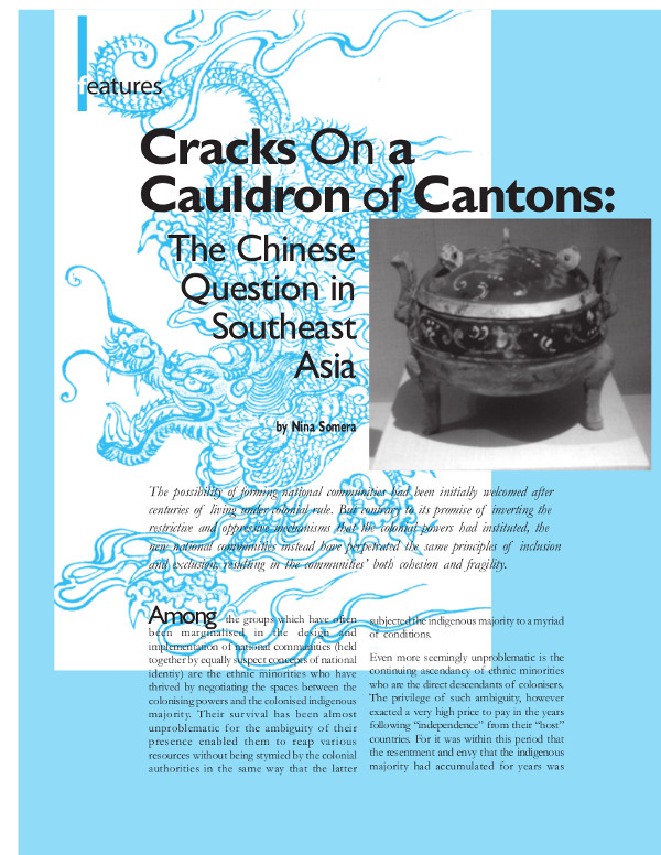 Cover of Cracks On a Cauldron of Cantons: The Chinese Question in Southeast Asia