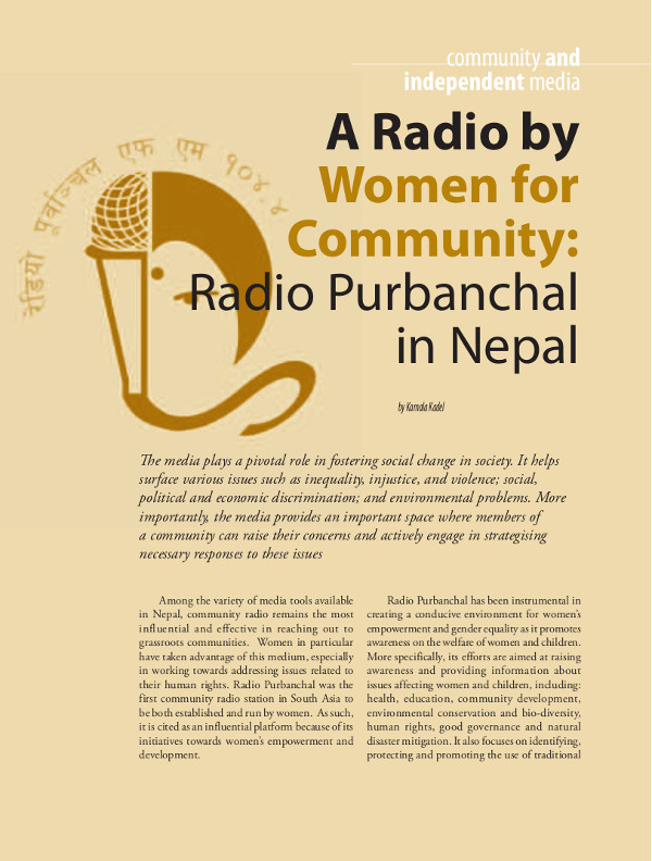 Cover of A Radio by Women for Community: Radio Purbanchal in Nepal