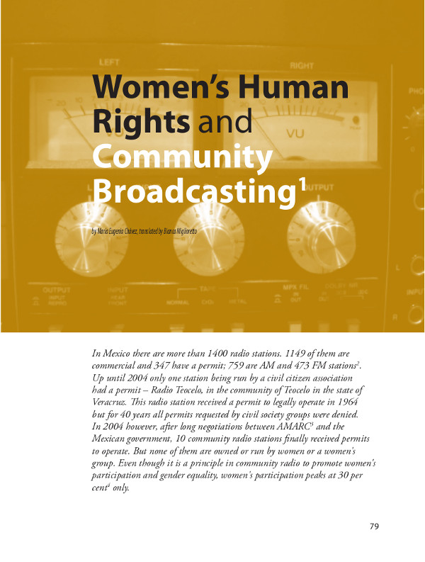 Cover of Women’s Human Rights and Community Broadcasting