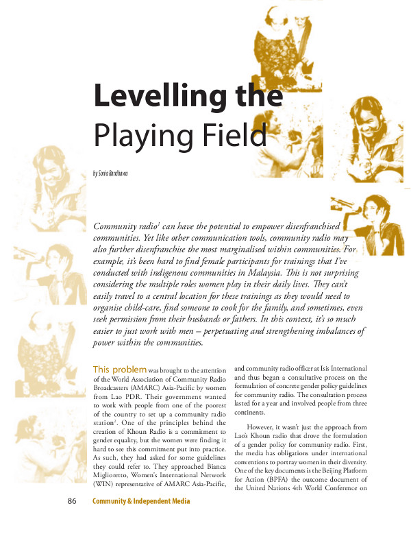 Cover of Levelling the Playing Field