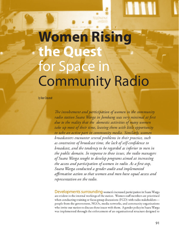 Cover of Women Rising: the Quest for Space in Community Radio