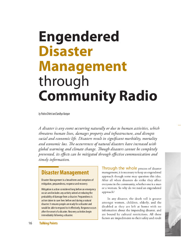 Cover of Engendered Disaster Management through Community Radio