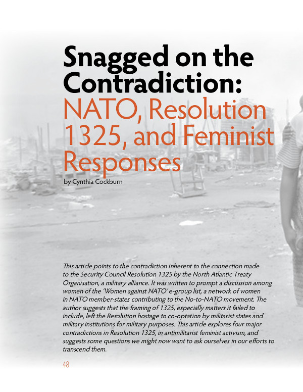 Cover of Snagged on the Contradiction: NATO, Resolution 1325, and Feminist  Responses 