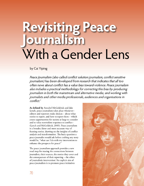 Cover of Revisiting Peace Journalism With a Gender Lens 